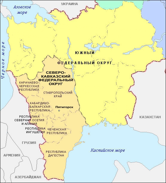 Карта Северо-Кавказского Федерального Округа